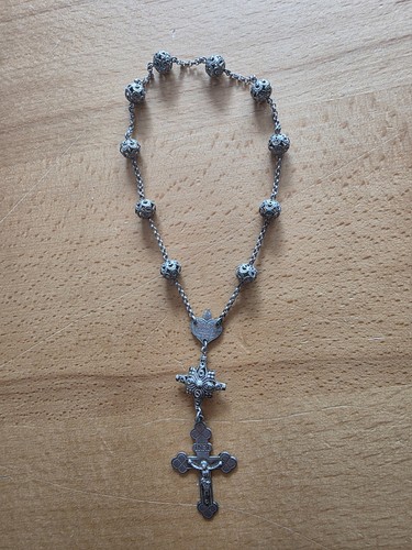 Vintage rosenkranz aus metall - aus,