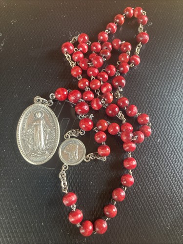 Rosenkranz rote holz perlen - rote,