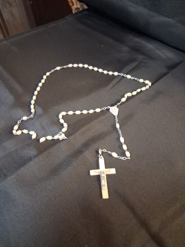Rosenkranz perlen cremeweiß - perlen,