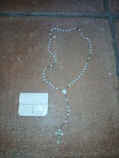 Rosenkranz Glasperlen weiß