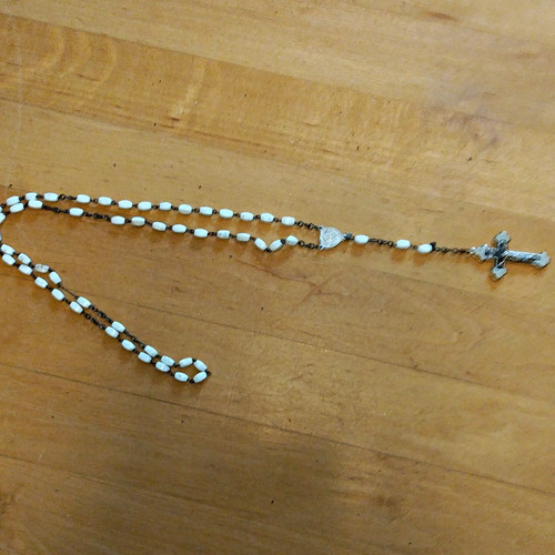 Rosenkranz weiße perlen - rosenkranz, mit