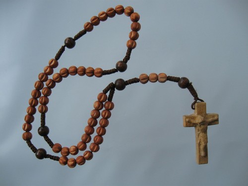 Rosenkranz geknüpft holz - geknüpft,