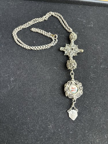 Rosenkranz 800 silber punze - silber,
