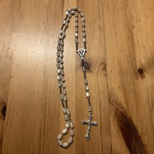 Rosenkranz weiß Metall Kette